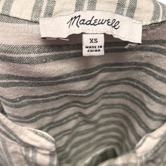 Madewell Linen-Blend Lakeline Popover Shirt in Hester Stripe Xs - Picture 8 of 10